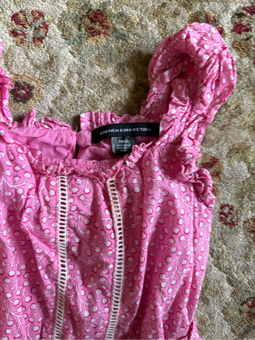 French Connection Pink Ruffle Strap Sundress for Girls - Picture 2 of 4